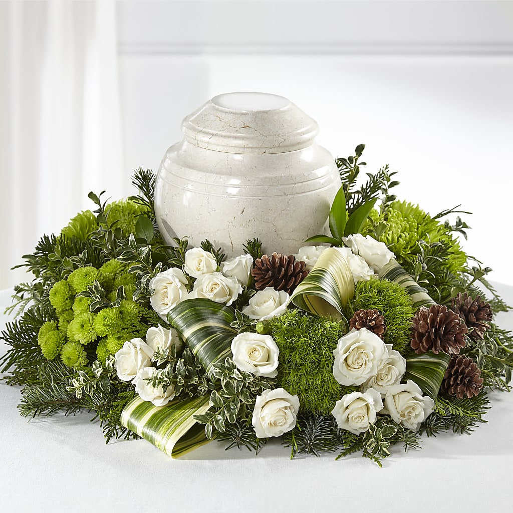 Precious Evergreen Cremation Adornment – MOM'S FLOWERS, Springfield OH