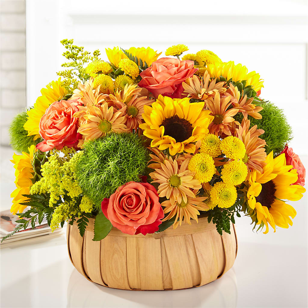 Harvest Sunflower Basket – MOM'S FLOWERS, Springfield OH
