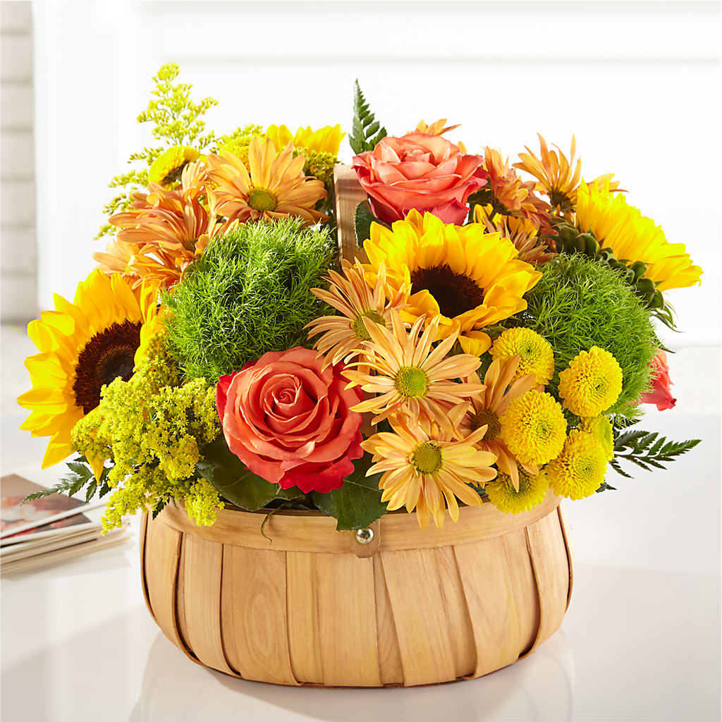Harvest Sunflower Basket – MOM'S FLOWERS, Springfield OH