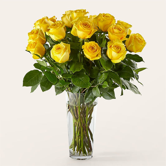 Long Stem Yellow Rose Bouquet – MOM'S FLOWERS, Springfield OH