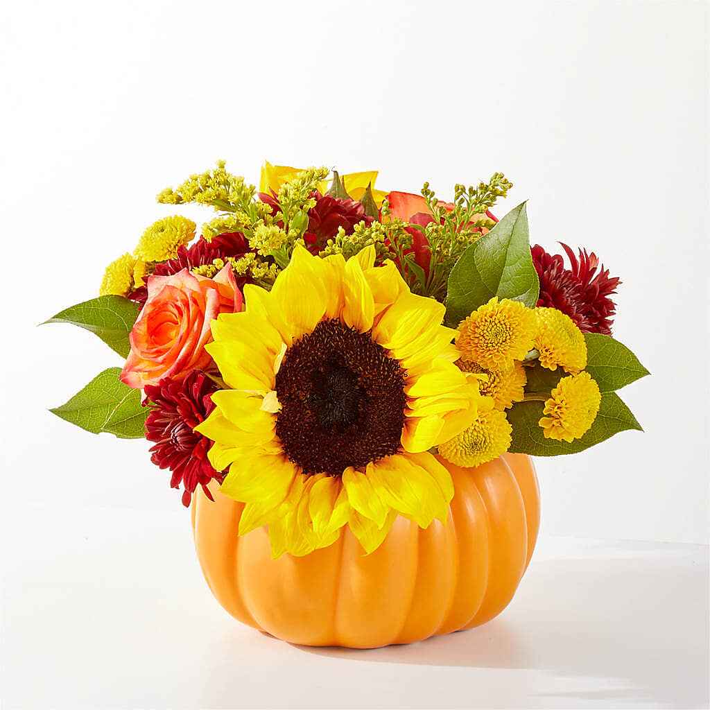 Golden Gourd Pumpkin Bouquet – MOM'S FLOWERS, Springfield OH