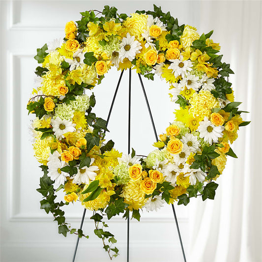 Golden Remembrance Wreath – MOM'S FLOWERS, Springfield OH