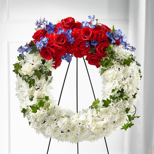 Patriotic Passion Wreath – MOM'S FLOWERS, Springfield OH