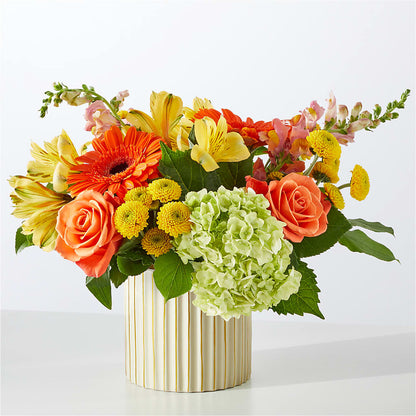 Autumn Sunshine Bouquet with Ivory Vase – MOM'S FLOWERS, Springfield OH