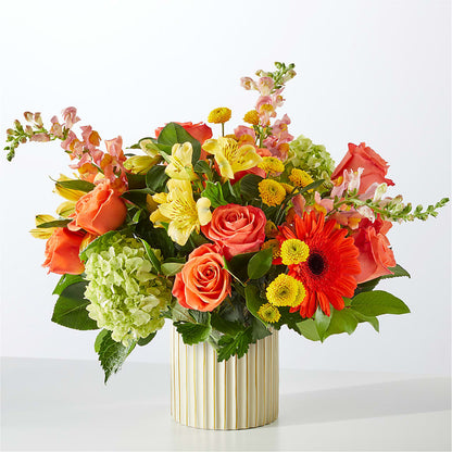 Autumn Sunshine Bouquet with Ivory Vase – MOM'S FLOWERS, Springfield OH