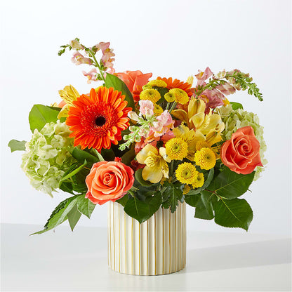Autumn Sunshine Bouquet with Ivory Vase – MOM'S FLOWERS, Springfield OH