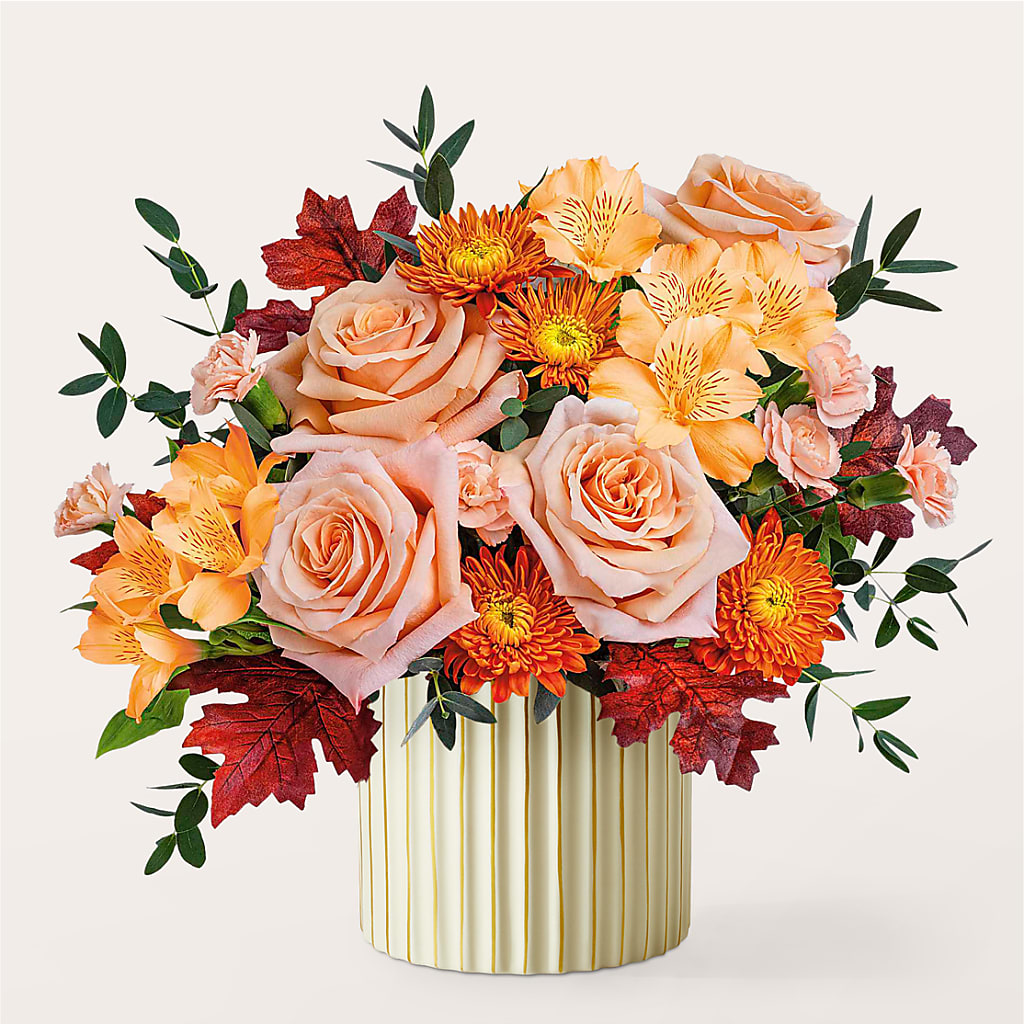 Spiced Latte Bouquet with Ivory Vase – MOM'S FLOWERS, Springfield OH