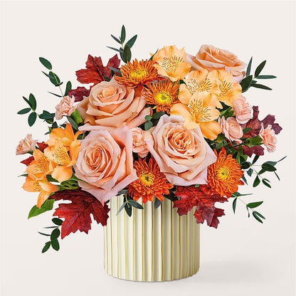 Spiced Latte Bouquet with Ivory Vase – MOM'S FLOWERS, Springfield OH