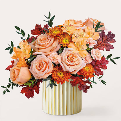 Spiced Latte Bouquet with Ivory Vase – MOM'S FLOWERS, Springfield OH