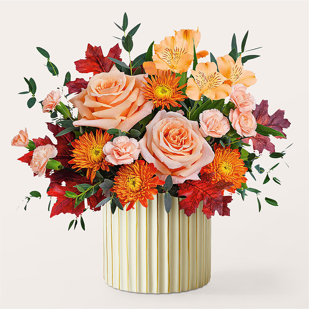 Spiced Latte Bouquet with Ivory Vase – MOM'S FLOWERS, Springfield OH