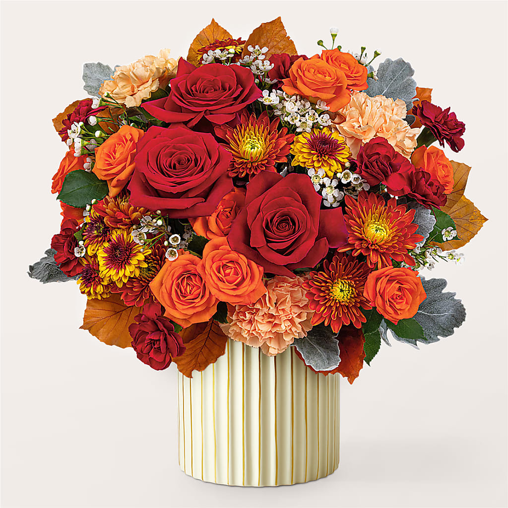 Merlot Bouquet with Ivory Vase – MOM'S FLOWERS, Springfield OH