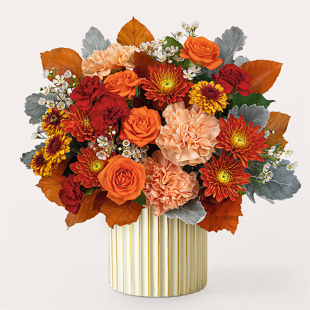 Merlot Bouquet with Ivory Vase – MOM'S FLOWERS, Springfield OH