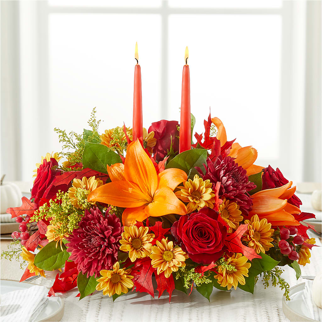 Autumn's Embrace Centerpiece – MOM'S FLOWERS, Springfield OH